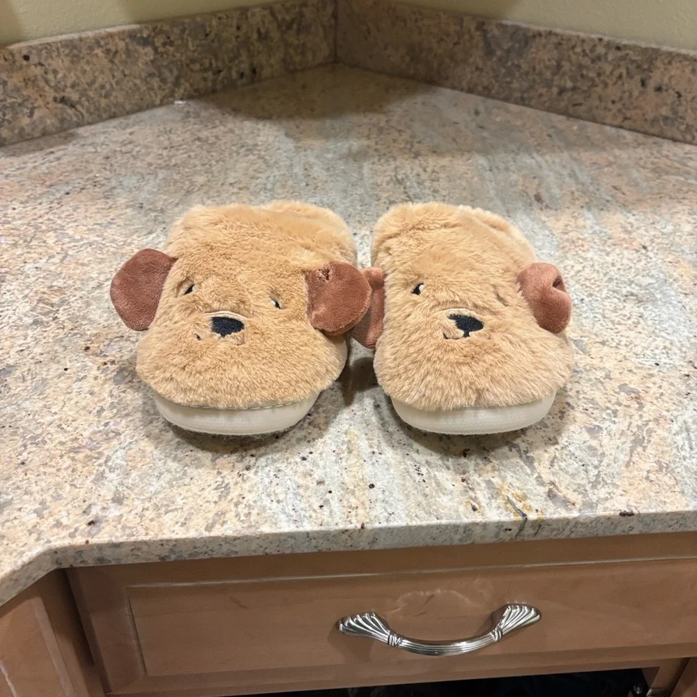 Kids Cute Dog Plush Slippers